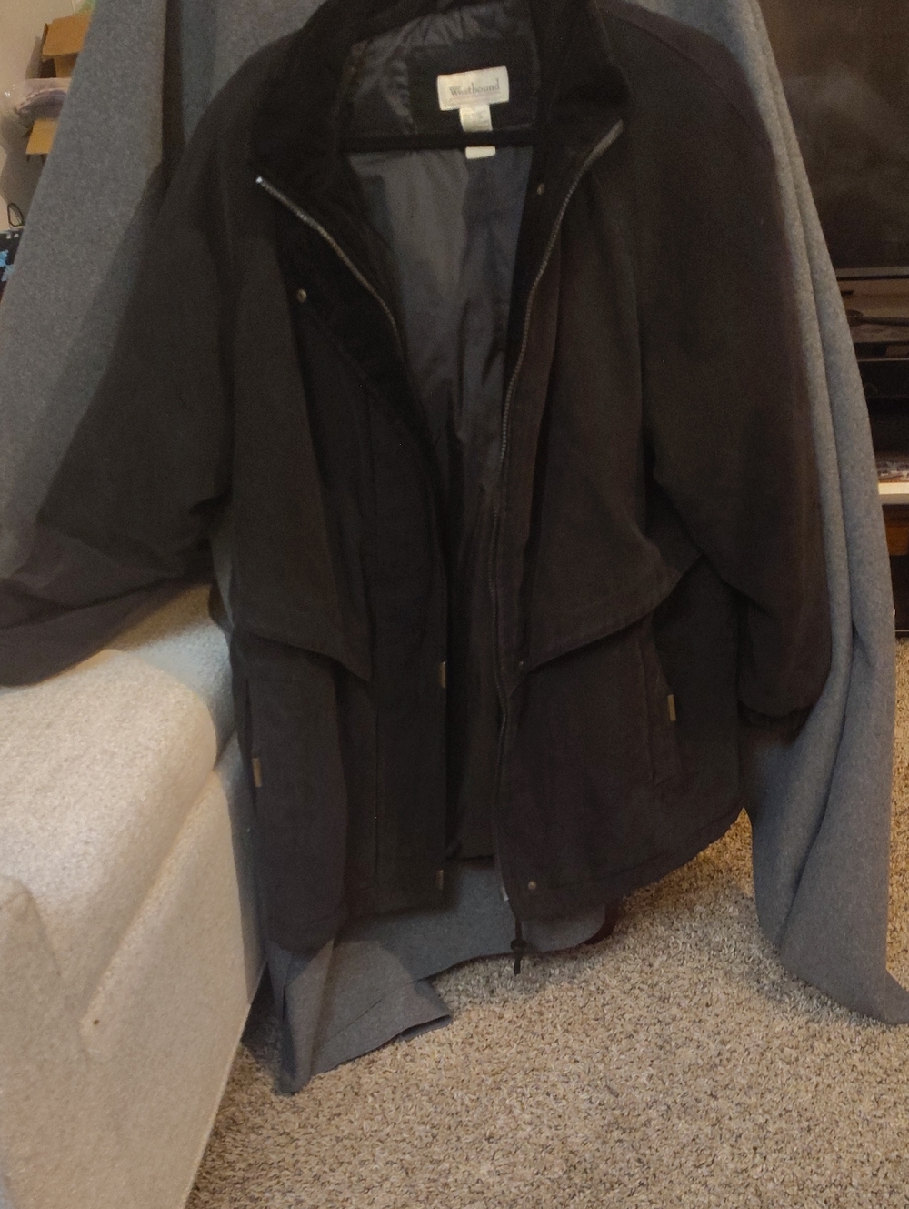 Westbound Men's Black Field Jacket with Zip & Snap Closure